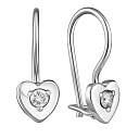 Серьги с французским замком из белого золота с бриллиантами