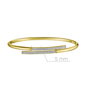 Браслет жесткий из желтого золота с бриллиантами