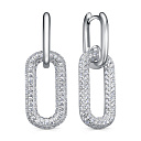 Серьги с английским замком из серебра с фианитом