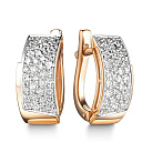 Серьги с английским замком из красного золота с бриллиантами