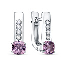 Серьги с английским замком из белого золота с бриллиантами