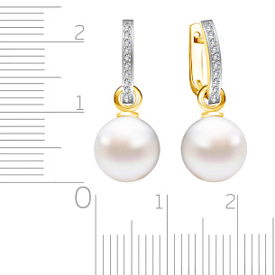 Серьги из желтого золота с жемчугом