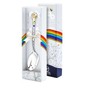 Ложка детская из серебра с эмалью