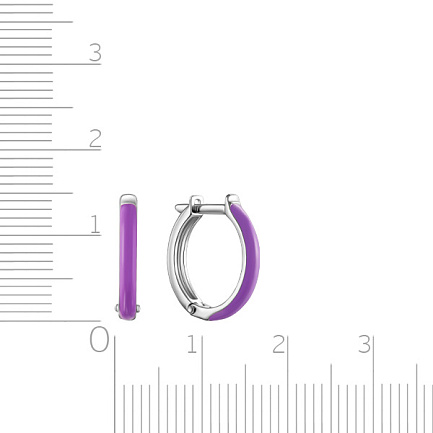 Серьги с английским замком из серебра с аметистом