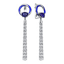 Серьги с английским замком из серебра с сапфирами