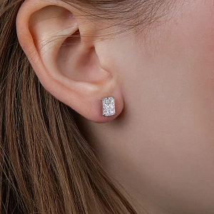 Серьги из белого золота с бриллиантами