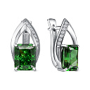 Серьги с английским замком из серебра с бриллиантами