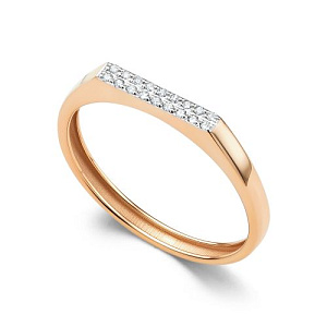 Кольцо из красного золота с бриллиантами