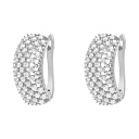 Серьги с английским замком из серебра с фианитами