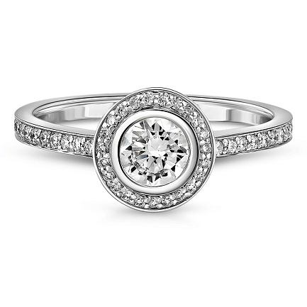 Кольцо из белого золота с бриллиантами