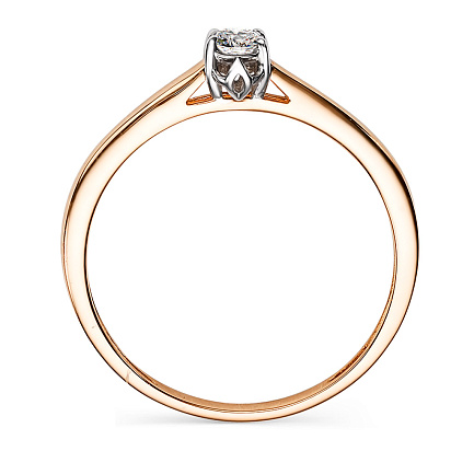 Кольцо из красного золота с бриллиантом