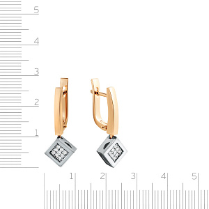 Серьги из красного золота с бриллиантами