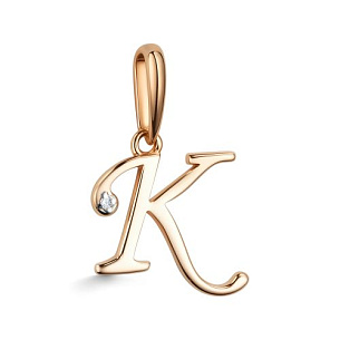 Подвеска из красного золота с бриллиантом