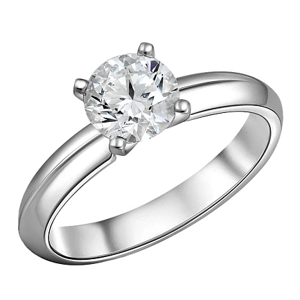 Кольцо из белого золота с бриллиантом