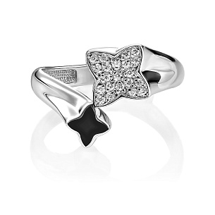 Кольцо из серебра с фианитом