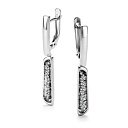 Серьги с английским замком из белого золота с бриллиантами