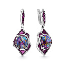 Серьги с английским замком из серебра с бирюзой