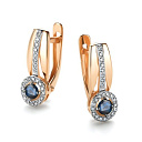 Серьги с английским замком из красного золота с бриллиантами