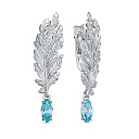 Серьги с английским замком из серебра с фианитом