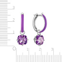Серьги с английским замком из серебра с аметистом