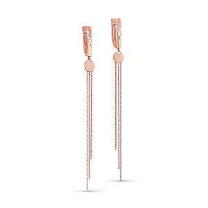 Серьги с английским замком из красного золота с бриллиантами