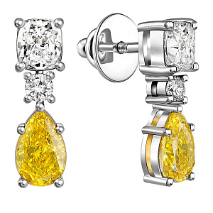 Серьги из белого золота с бриллиантами