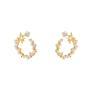 Серьги из серебра с фианитами