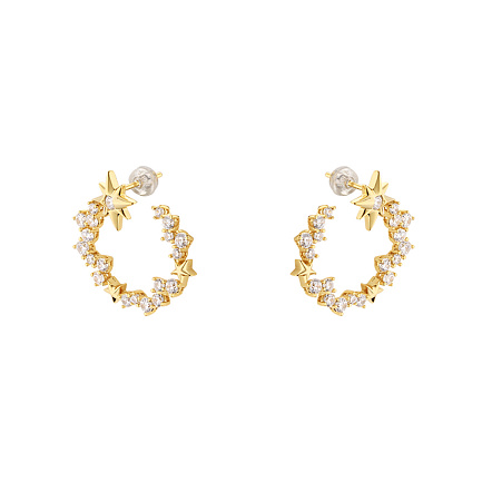 Серьги из серебра с фианитами