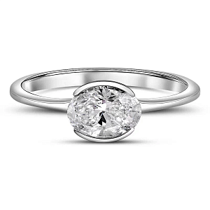 Кольцо из белого золота с бриллиантом