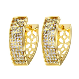 Серьги с английским замком из серебра с фианитами