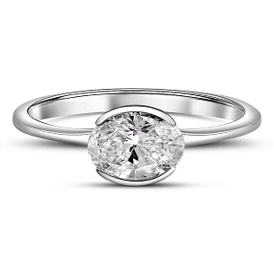 Кольцо из белого золота с бриллиантом