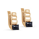 Серьги с английским замком из красного золота с сапфирами