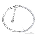 Браслет декоративный из серебра с фианитом