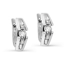 Серьги с английским замком из белого золота с бриллиантами