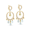 Серьги с английским замком из серебра с топазами