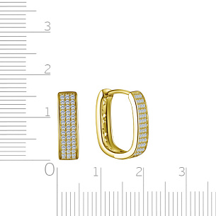 Серьги из серебра с фианитами, золочением