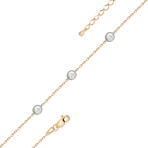 Браслет из красного золота с бриллиантом