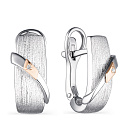 Серьги с английским замком из серебра с бриллиантами