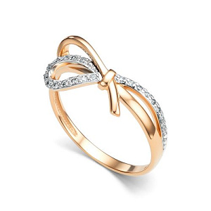 Кольцо из красного золота с бриллиантами