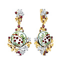 Серьги с английским замком из желтого золота с топазами