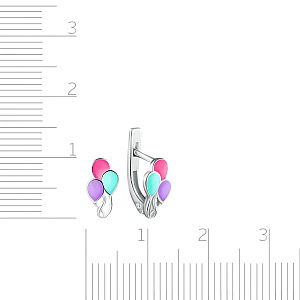 Серьги детские из серебра с эмалью