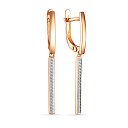 Серьги с английским замком из красного золота с бриллиантами