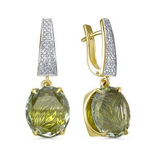 Серьги с английским замком из желтого золота