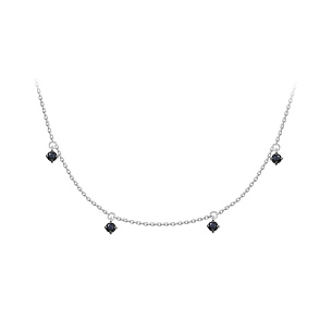 Колье из белого золота с сапфиром