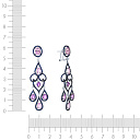 Серьги из белого золота с бриллиантами, аметистами