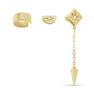 Моносерьга из серебра с фианитом