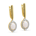 Серьги с английским замком из желтого золота с бриллиантами