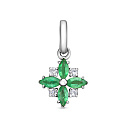 Подвеска из белого золота с бриллиантами, изумрудами