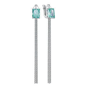 Серьги с английским замком из серебра с бриллиантами