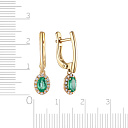 Серьги с английским замком из желтого золота